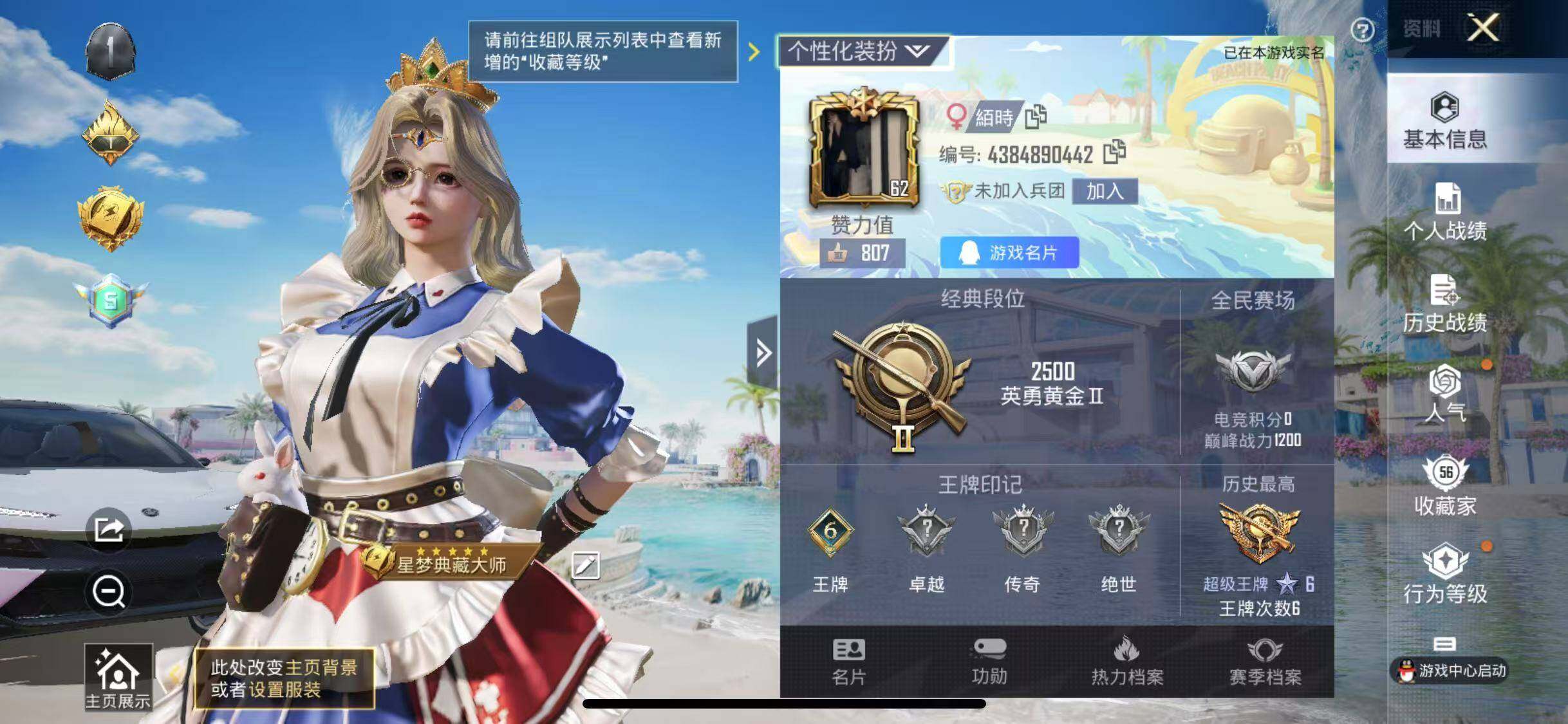 和平精英【苹果QQ】【商品标题】：苹果 手Q-12粉装-1特效枪-1载具-50779热力值-6印记