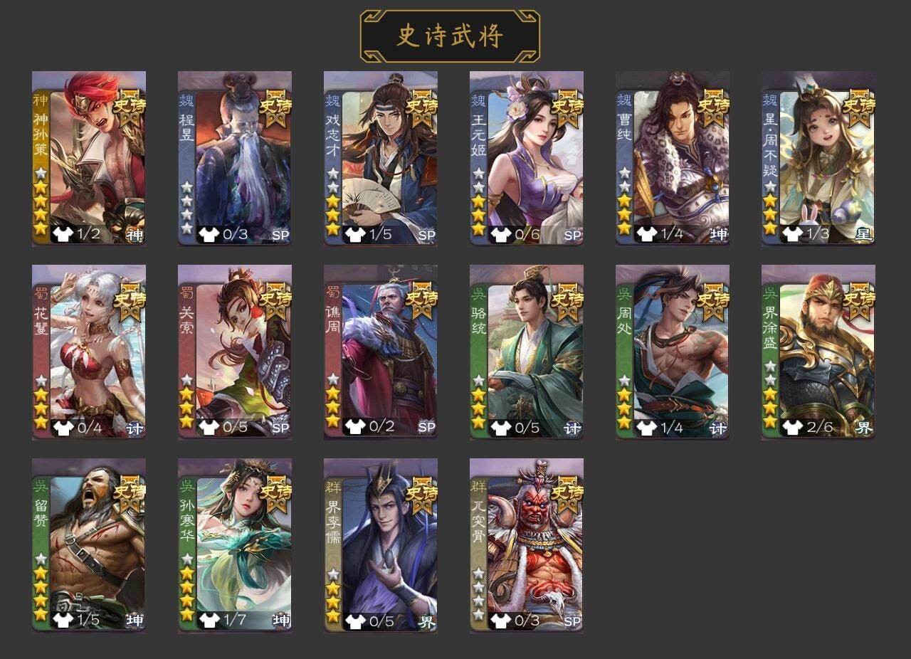 官阶:骠骑将军；VIP等级:VIP8；史诗武将数量:16；动态皮肤数量:13；